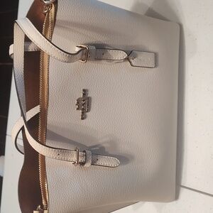 Coach Mollie Tote Shoulder Crossbody Bag Winter White Chalk Pebbled Leather NWOT